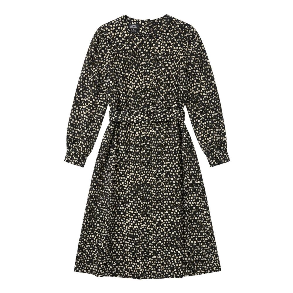 A.P.C. Belted Print Midi Dress Size 38